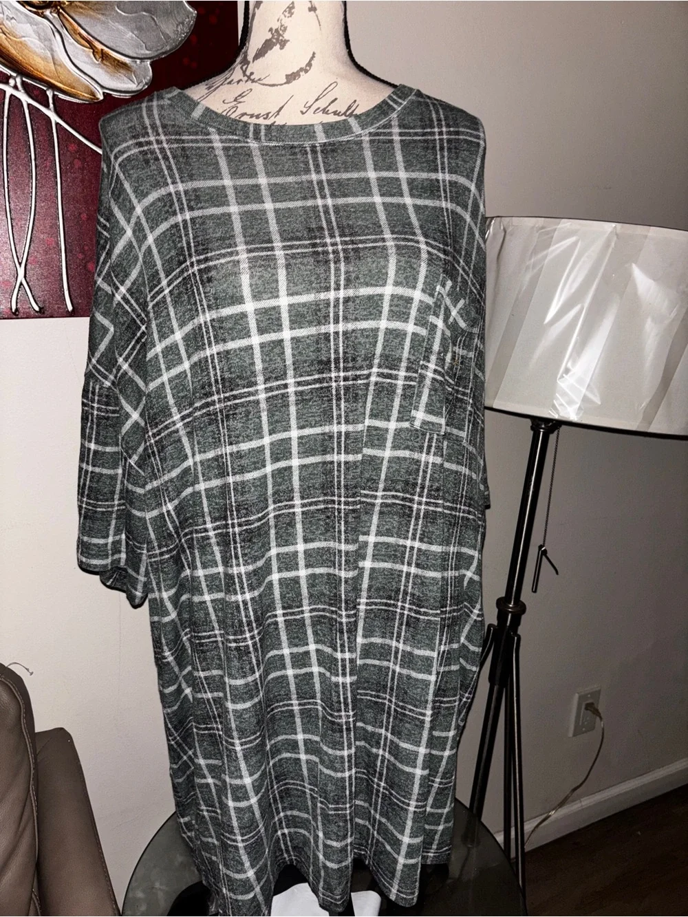 PINK Victoria's Secret Gray Plaid Tunic